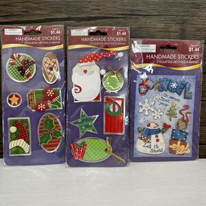 Craft Stickers Handmade 3D Decorative Christmas Santa Snowman Scrapbooking NEW
